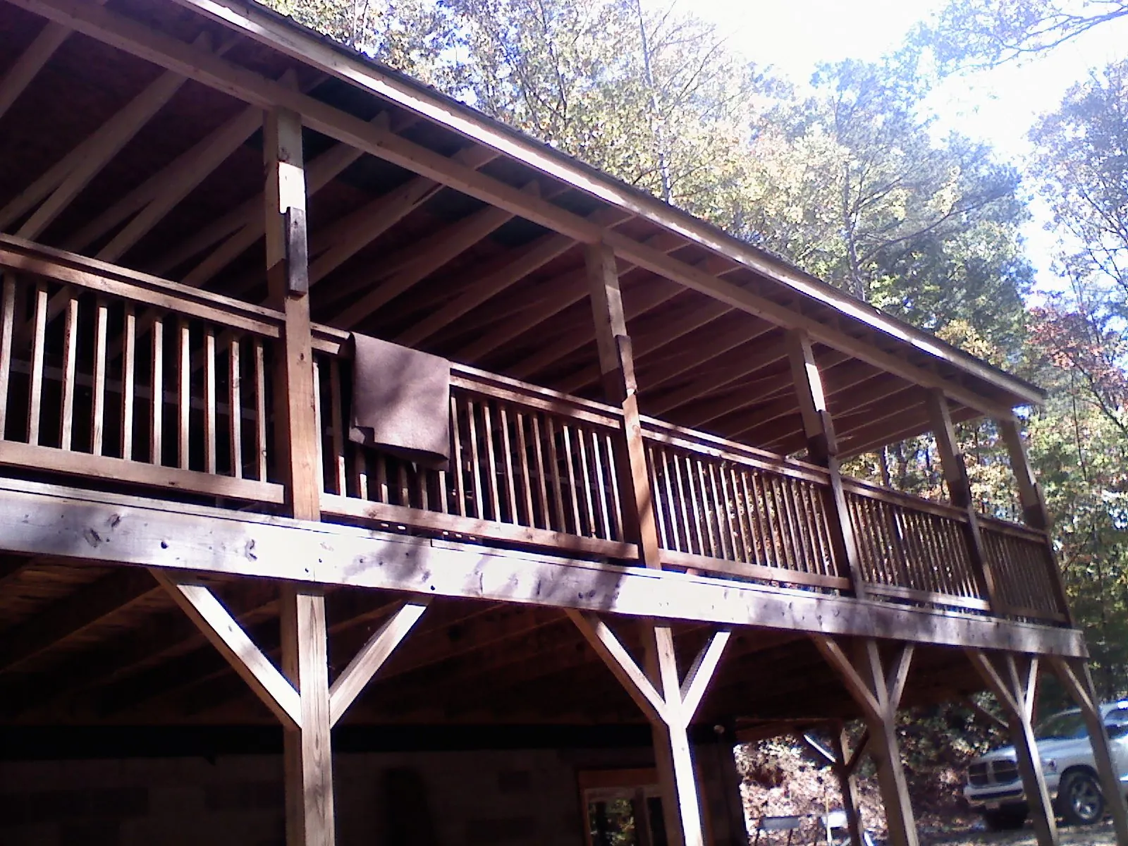 Timber framing under a new elevated porch and deck — Roof Leak Repair in Cumberland by Roofing Brothers